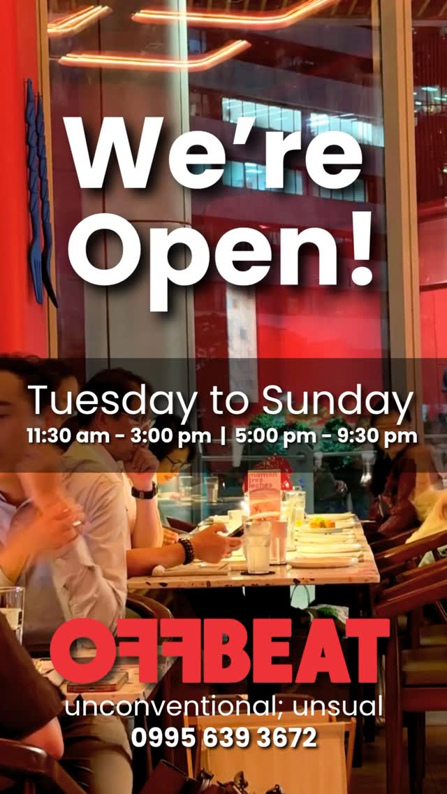 Offbeat Bistro open hours announcement